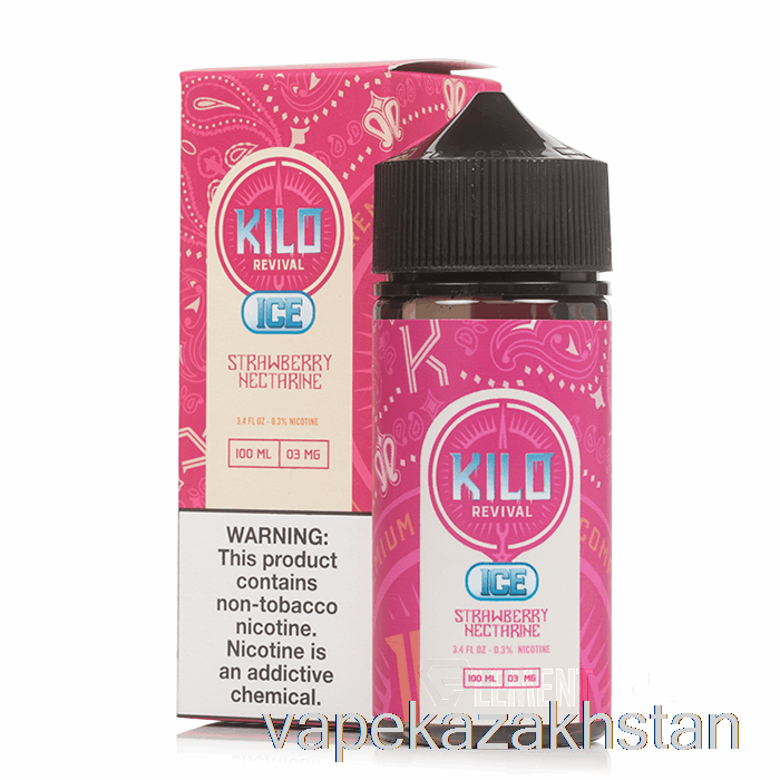Vape Disposable ICE Strawberry Nectarine - KILO Revival - 100mL 6mg